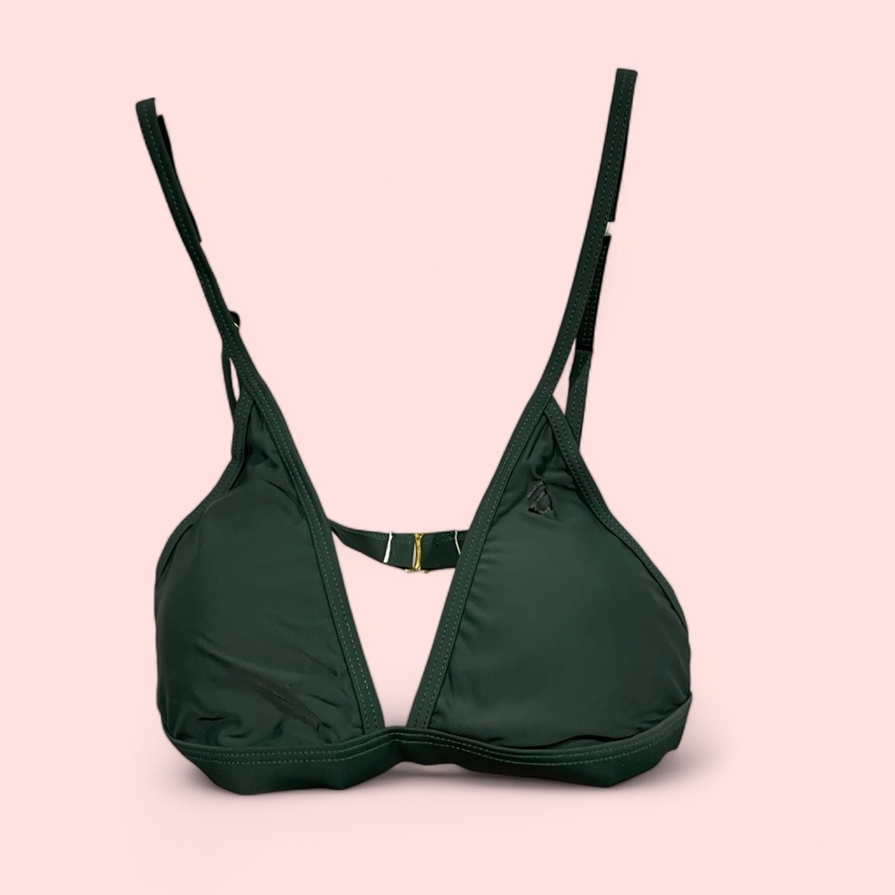 DIXXON NWT army green tanning suit bikini top  removable pads adjustable straps